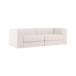 Lumi 3,seat Sofa , White Linen /