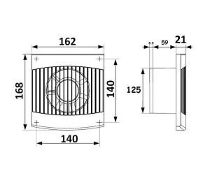 White Bathroom & Kitchen Extractor Fan 125mm with Non-Return Valve Ventilator