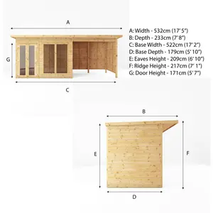 Mercia 18 x 6ft Maine Pent Summerhouse With Patio Area