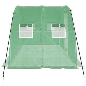 Berkfield Greenhouse with Steel Frame Green 8 m2 4x2x2 m