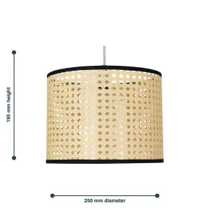 First Choice Lighting Set of 2 Woven 25cm Wicker Easy Fit Pendant Shades