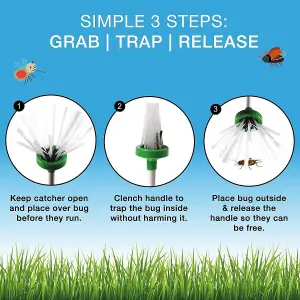 KEPLIN Spider Catcher, Bug Trap Catcher Extra Long with Handle, Safely Humanely Removes Spiders, Insects, Daddy Longlegs, Wasps,