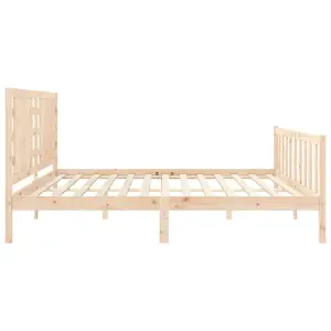 Berkfield Bed Frame with Headboard 200x200 cm Solid Wood