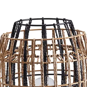 Simple E14 Black Handmade Twine Lamp Shade Table Lamp