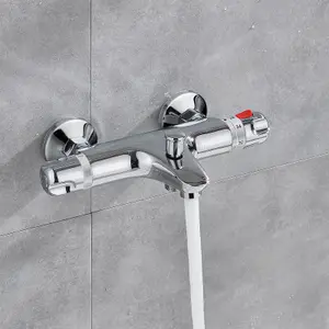 Nes Home Modern Wall Mounted Thermostatic Bath Shower Mixer Tap