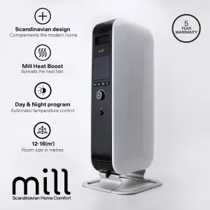 Mill Gentle Air Oil Filled Radiator 1000W White