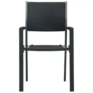 Berkfield Garden Chairs 4 pcs Black Plastic Rattan Look