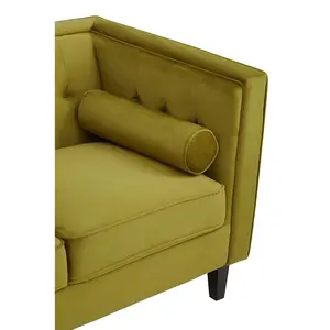 Interiors by Premier Helia Olive Velvet Sofa