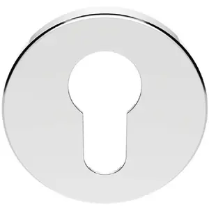 51mm Euro Profile Round Escutcheon 8mm Depth Concealed Fix Polished Chrome