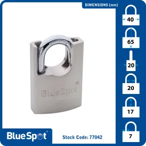 Blue Spot Tools - 40mm Shrouded Satin Finish Padlock