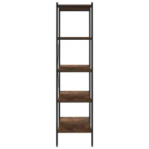 Berkfield 5-Tier Shelving Unit Black and Dark Wood 80x40x163 cm