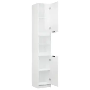 Berkfield Bathroom Cabinet High Gloss White 32x34x188.5cm Engineered Wood