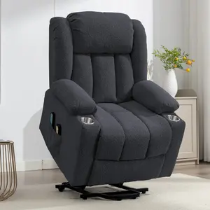 Lovell Electric Lift Assist Riser Recliner with Massage and Heat - Dark Grey