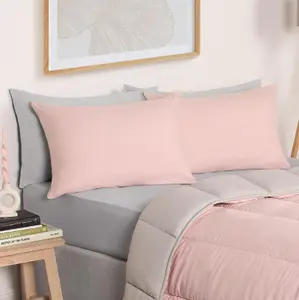 Coverless 10.5 Tog Duvet & Pillowcase, Blush/Grey - Double