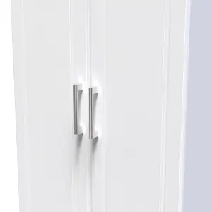 Kent Ready assembled Traditional Matt white & oak Large Double Wardrobe (H)1825mm (W)740mm (D)530mm