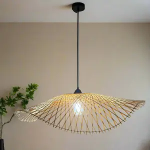 CGC TULUL Extra Large 80 cm Hand Made Bamboo Easy Fit Lampshade