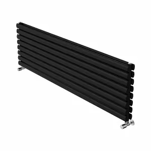 Right Radiators 1600x472 mm Horizontal Vertical Oval Column Radiator Double Panel Rads Black