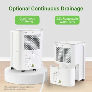 12L/24H Low Energy Compressor Dehumidifiers for Home - Quiet Operation - Automatic Humidity Sensor & Digital Display