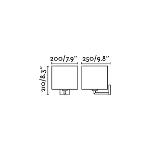 Luminosa Sahara 1 Light Indoor Wall Light Chrome with White Shade, E27