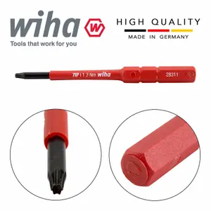 Wiha SlimBits Torx Plus Screwdriver 7IP Head 75mm 1000v VDE Electrician 43145