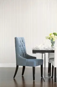 Galerie Smart Stripes 2 Silver Grey Breton Stripe Smooth Wallpaper