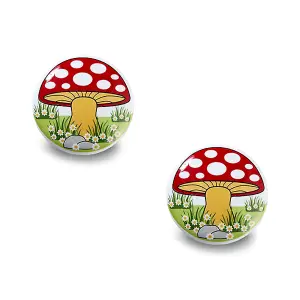 DecorAndDecor - BIMBA Kids Mushroom Ceramic Decorative Cupboard Drawer Knobs Porcelain - Pair