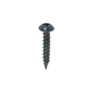 TIMCO Twin-Threaded Round Head Black Woodscrews - 10 x 1 (200pcs)