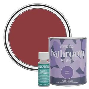 Rust-Oleum Empire Red Satin Bathroom Tile Paint 750ml