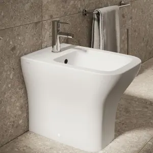 Vitra Koa White Square Floor-mounted Bidet, tap & toilet set