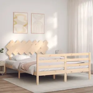 Berkfield Bed Frame with Headboard 140x200 cm Solid Wood