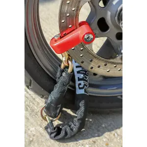 Sealey Motorcycle Disc Brake Lock With Two Keys & Storage Pouch 10mm DL503