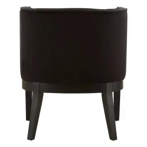 Interiors by Premier Black Velvet Chair, Supportive Backrest Lounge Chair, Velvet Accent Chair, Space-Saving