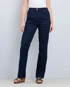 Cotton Traders Women's Classic Straight-Leg Chino Trousers In Blue - Size 12