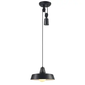 GoodHome Yarra Matt Black Pendant ceiling light, (Dia)300mm