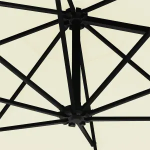 Berkfield Wall-Mounted Parasol with Metal Pole 300 cm Sand