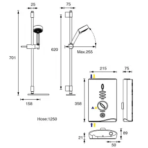 Mira Sport Max Airboost White Electric Shower, 10.8kW