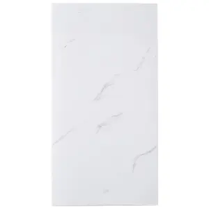 10PCS Marble Tile Stickers for Kitchen Bathroom Backsplash PVC Waterproof Oil Proof DIY Self Adhesive 60x30cm(White)