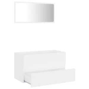 Berkfield 2 Piece Bathroom Furniture Set White Engineered Wood