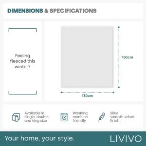 LIVIVO Flannel Fleece Blanket - Super Soft Single Bed & Couch Throw