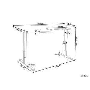 Adjustable Desk Electric Left Hand Black DESTINES