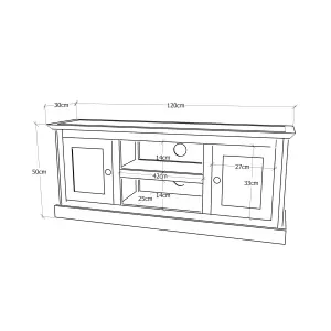 Lucca Waxed 2 Door TV Cabinet Wood Knob