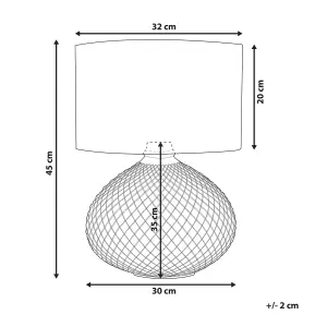 Beliani Modern Metal Table Lamp Silver MADON