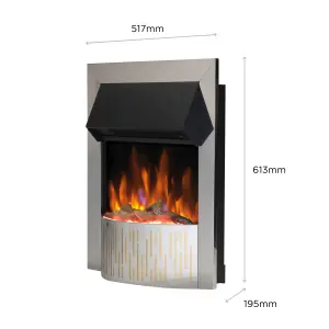 Dimplex Optiflame Gorstan 2kW Chrome effect Electric Fire (H)550mm (W)403mm (D)90mm