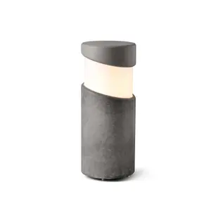 Luminosa Block Outdoor Bollard Pedestal Light Concrete 1x E27 IP65