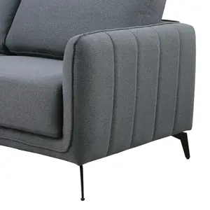 Oslo Modern Scandi Style Fabric Living Room 3 Seater Sofa (Dark Grey)