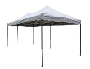 All Seasons Gazebos 3x6 Fully Waterproof Pop up Gazebo With Accessories Metallic Grey