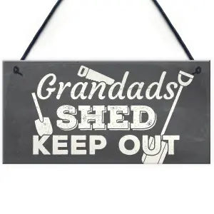 Red Ocean Grandads Shed Workshop Garage Hanging Garden Plaque Gifts For Grandad Dad Fathers Day