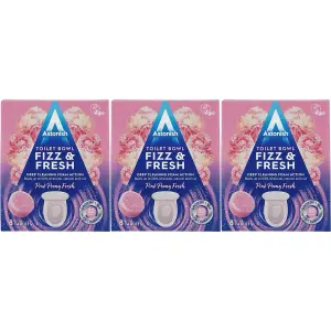 Astonish Toilet Bowl Fizz & Fresh Tabs Pink Peony Fresh, 8 Tablets (Pack of 3)