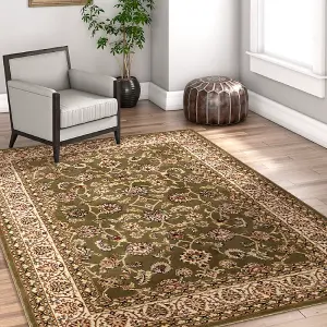 Green Traditional Floral Rug - Virginia