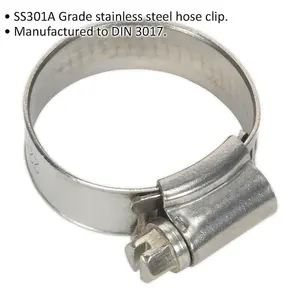 10 PACK Stainless Steel Hose Clip - 22 to 32mm Diameter - Hose Pipe Clip Fixing